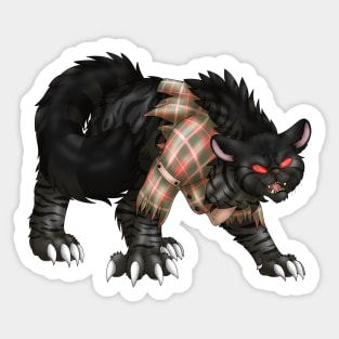 WereCat: Black Tabby Sticker